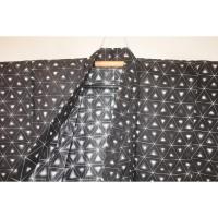 弐11515RM 遠州綿麻紬東京友禅調透かし織 男性単衣着物浴衣 裄67丈144К黒地に暈し鱗文様