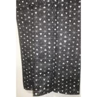 弐11515RM 遠州綿麻紬東京友禅調透かし織 男性単衣着物浴衣 裄67丈144К黒地に暈し鱗文様