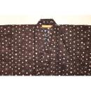 弐11516RM 遠州綿麻紬東京友禅調透かし織 男性単衣着物浴衣 裄68丈144К鳶茶琥珀色に暈し鱗