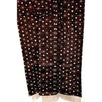 弐11516RM 遠州綿麻紬東京友禅調透かし織 男性単衣着物浴衣 裄68丈144К鳶茶琥珀色に暈し鱗