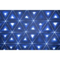 弐11063RM 遠州綿麻紬東京友禅調透かし織 男性単衣着物浴衣 裄68丈144К 青藍地に暈し鱗文