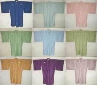 【弓道女性・袴用色紋付き着物】洗える縮緬 色紋付き着物 化繊100% M・LサイズК全9色