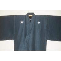 拾11546 シルク化繊丹後縮緬お召調 男着物袷 裄72丈146Κ 青緑・お納戸色 新品 色紋付 家