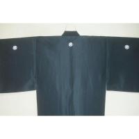 拾11546 シルク化繊丹後縮緬お召調 男着物袷 裄72丈146Κ 青緑・お納戸色 新品 色紋付 家