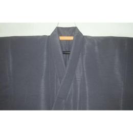 拾11554RM シルク化繊お召調 男着物単衣 裄68丈137К利休鼠色の無地 新品 茶人好み 洗え