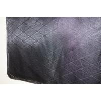 拾11566RM シルク化繊 男着物羽織 裄76丈147К黒地の業平菱・繻子地紋織 新品 単衣仕立て