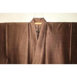 弐10404RM 本絹西陣織夏お召紗 男着物単衣 裄73丈151 К超光沢銅・琥珀色 新品 夏の洒落