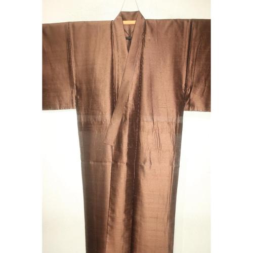 株式会社 皆中 / 弐10404RM 本絹西陣織夏お召紗 男着物単衣 裄73丈151