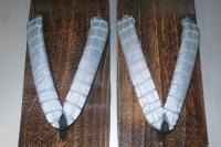 弐8821RM 男性焼き桐下駄M〜Lサイズ25.5cm К銀ネズの石垣文様 大人柄