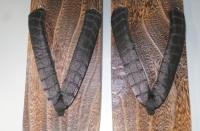 弐8822RM 男性焼き桐下駄M〜Lサイズ25.5cm К黒の石垣文様 大人柄