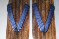 弐8823RM 男性焼き桐下駄M〜Lサイズ25.5cm К青藍の石垣文様 大人柄