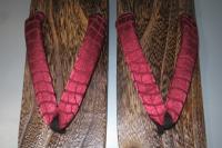 弐8825RM 男性焼き桐下駄M〜Lサイズ25.5cm К臙脂色の石垣文様 大人柄