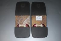 弐8825RM 男性焼き桐下駄M〜Lサイズ25.5cm К臙脂色の石垣文様 大人柄