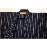 弐11630RM 純綿の透かし織 男着物単衣 裄75丈160К鉄色に飛白縞 新品 超特大