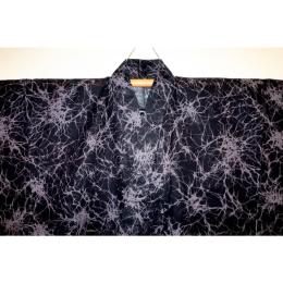 弐11639RM 綿紅梅 男の高級着物単衣 裄70丈151К幻の世界「シャドウ・エレクトリック」