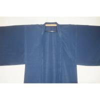 拾11642RM シルク化繊・夏紬調 男着物羽織 裄73丈141К青灰色・無地感 新品 茶人好み 単