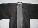 壱2112　M寸　化繊平絽男羽織 裄70丈90 黒 新品新企画 洗える絽(夏の羽織)です