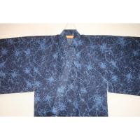 弐11678RM 綿紅梅 男の高級浴衣着物単衣 裄70丈147К幻の世界「ブルー・エレクトリック」