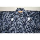 弐11715RM 平織綿上布 男着物単衣浴衣 裄67丈143К黒の青灰のロウケツ染め調 夏の紋付