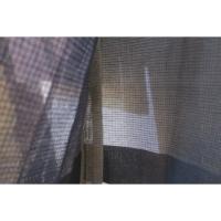 拾11778RM シルク化繊・絹紅梅・紗紬縮緬調 男着物単衣 裄72丈159К褐色に黒のヨロケ縞 洗