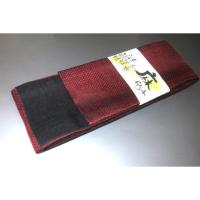 拾10735RM 上州本麻上布К弩級の逸品夏の麻 男角帯 錆び臙脂の螺旋幡織 新品 裏は黒無地