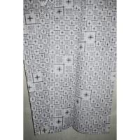 弐11854RM 綿紅梅上布 男着物単衣 裄71К丈143 白地にバンジョー文様絣 新品 男の染め絣
