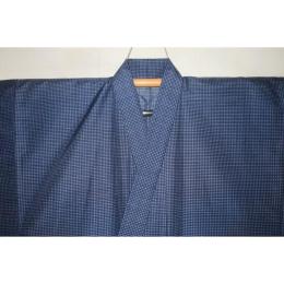 拾11855RM シルク化繊丹後縮緬調 男着物単衣 裄71丈141К青灰の角通し文様 新品 江戸小紋