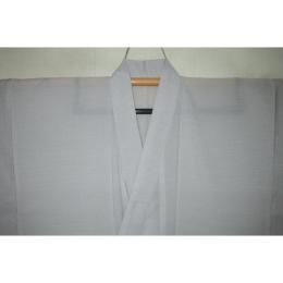 拾1902RM 化繊夏お召調の紗 男着物単衣 裄76丈146К灰白色の無地 新品仕立て上がり 家庭で