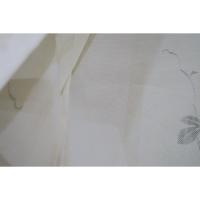 拾11939RM 化繊平絽 男羽織単衣 裄76丈96К灰芭蕉色の朝顔の図 新品仕立て上がり 家庭で洗