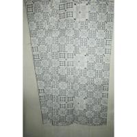 弐11985RM 白絣・綿紅梅上布 男着物単衣 裄69丈141К 白地にバンジョー井桁絣 新品 男の