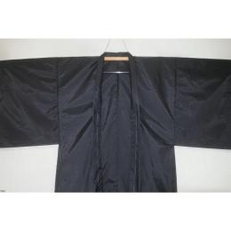 拾11988RM 撥水ポリエステルでできた 男羽織単衣 裄73丈98К超光沢・黒無地 新品 家庭で洗