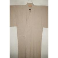 拾11994RM シルク化繊夏お召調 男着物単衣 裄71丈146К芭蕉色の無地 新品 茶人好み 洗え