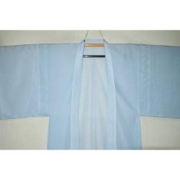 拾11996RM 化繊平絽 男羽織単衣 裄76丈96К淡い灰水色の鮫小紋 新品仕立て上がり 家庭で洗