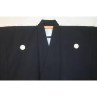 【着物3サイズ】高級化繊・ハイクラス洗える黒紋付・石持(こく もち)に染め抜き 男着物 К