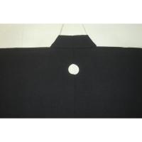 【着物3サイズ】高級化繊・ハイクラス洗える黒紋付・石持(こく もち)に染め抜き 男着物 К