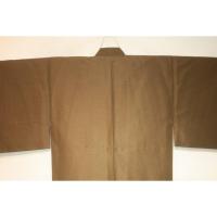 拾10870RM シルク化繊丹後縮緬お召調 男着物袷 裄71丈148К金茶色無地感 新品 茶人好み