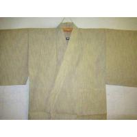 新しじら織・遠州織 男着物単衣 透かし織・芭蕉色の五月雨 皺になりにくくなりました 襦袢をつけても