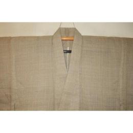 弐10988RM 本麻小千谷縮上布 男着物単衣 裄69丈144К芭蕉色亀甲絣 細密な織絣の最高峰