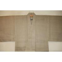 弐10988RM 本麻小千谷縮上布 男着物単衣 裄69丈144К芭蕉色亀甲絣 細密な織絣の最高峰
