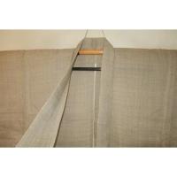 弐10988RM 本麻小千谷縮上布 男着物単衣 裄69丈144К芭蕉色亀甲絣 細密な織絣の最高峰