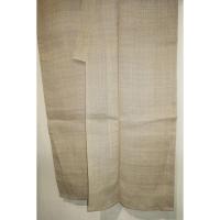 弐10988RM 本麻小千谷縮上布 男着物単衣 裄69丈144К芭蕉色亀甲絣 細密な織絣の最高峰