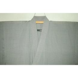 拾12046RM 化繊夏お召調の紗 男着物単衣 裄76丈146К淡い灰緑色の無地 新品仕立て上がり