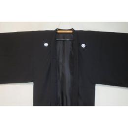 拾11000RM 洗える黒紋付の男羽織袷 新企画皆中紋付 裄75丈107К九曜 新品