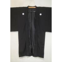 拾11000RM 洗える黒紋付の男羽織袷 新企画皆中紋付 裄75丈107К九曜 新品