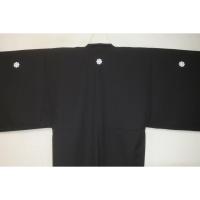 拾11000RM 洗える黒紋付の男羽織袷 新企画皆中紋付 裄75丈107К九曜 新品