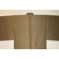 拾11021RM シルク化繊丹後縮緬お召調 男着物袷 裄71丈146К真鍮色・シャンパンベージュ色無