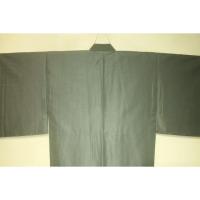 拾11024RM シルク化繊丹後縮緬お召調 男着物袷 裄70丈144К淡い灰緑色無地感 新品 茶人好