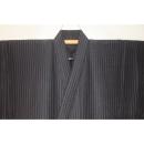 拾11039RM シルク化繊丹後縮緬調 男着物袷 裄70丈147К墨焦げ茶灰茶の大小行儀紋縞文様 洗