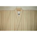 拾11089RM シルク化繊丹後縮緬調 男着物袷 裄74丈140К芭蕉色の濃淡 粋縞 洗える江戸小紋