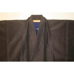 弐11095RM本絹八王子織物陣馬紬 男着物羽織 裄67丈130К超光沢の唐茶褐色 新品アウトレット